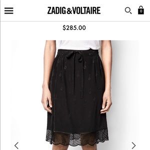 Zadig & Voltaire black guitar skirt, only worn once!!